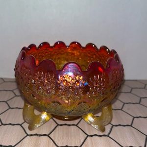Vintage Fenton Orange Marigold Nut Bowl